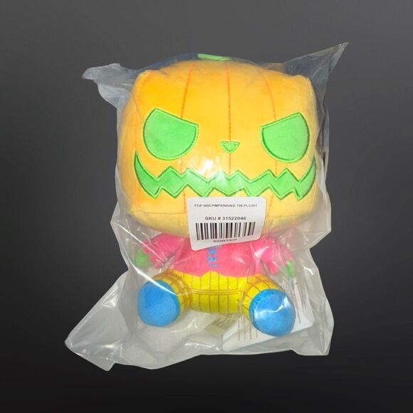 NWT Funko The Nightmare Before Christmas Pumpkin King Black Light 7" Pop! Plush - Picture 2 of 5